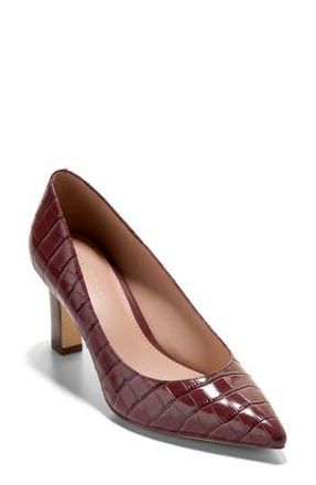 Cole Haan Mylah Snakeskin Embossed Pump in Mahogany Croc Print Leather at Nordstrom Rack, Size 9.5