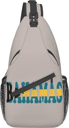 Generic Sling Bag For Men Women Bahamas Flag Handbag Adjustable Strap Funny Sling Rucksack, For Outdoor, Hiking, Running