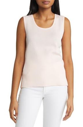 Ming Wang Scoop Neck Sweater Tank in Pink Satin at Nordstrom Rack, Size Medium