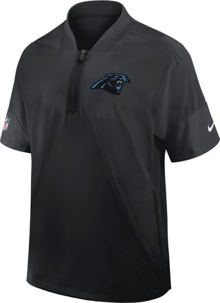 Nike Carolina Panthers Sideline Coach Nike Mens NFL 1/2-Zip Short-Sleeve Jacket in Black | 03BO166N9D-2J5