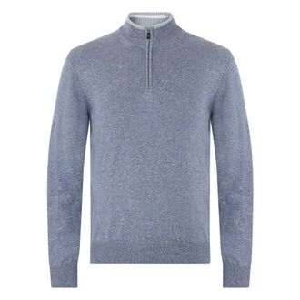 Fedeli Turtlenecks, male, Blue, Size: L Elegant Zip Sweater