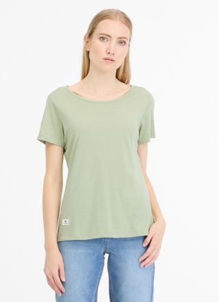 Ragwear T-Shirt RAGWEAR MINTTA, Damen, Gr. XXL, gr&uuml;n (dusty olive), Jersey, Obermaterial: 50% Baumwolle, 50% Polyester, unifarben, regular fit h&uuml;ftbedeckend, 