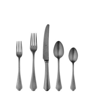 Mepra Dolce Vita Flatware Set - 5 Pieces in Pewter Black Gold at Nordstrom