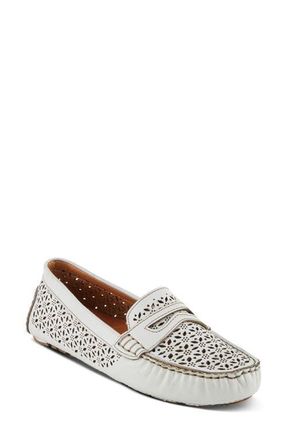 Spring Step Crain Driving Penny Loafer in White at Nordstrom, Size 9.5-10Us