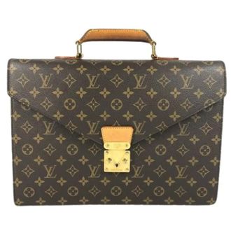 Louis Vuitton Vintage, unisex, Bruin, ONE Size, Pre-owned Briefcase Handbag Tote Bag