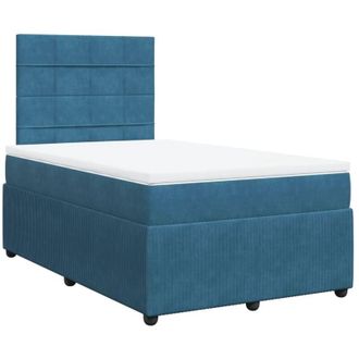 vidaXL Vidaxl - Cama Box Spring Con Colch&oacute;n Terciopelo Azul 120x200 Cm