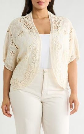Forgotten Grace Open Front Cotton Top in Natural at Nordstrom Rack, Size 2 X
