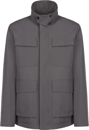 People of Shibuya Technische Field Jacket met Primaloft-isolatie - Heren - Zomerjassen - Grijs - L - Leer - Jassen