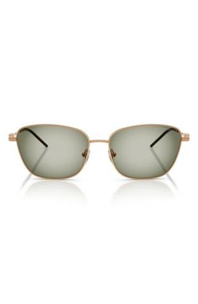 Emporio Armani 57mm Irregular Sunglasses in Shiny Metalized Brown /Green at Nordstrom