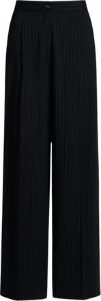 Kiton Tailored Lichtgewicht Wollen Broek - Dames - Wijde Broeken - Zwart - 2XS - Wol - Broeken