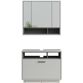 Vicco Conjunto De Muebles De Ba&ntilde;o Beatrice, Gris/antracita, 2 Partes