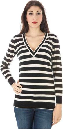 Fred Perry Zwarte Longsleeve Top - Dames - V-hals truien - Zwart - S - Truien & Vesten