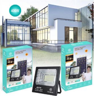 Trade Shop Trade Shop Traesio - Trade Shop - Faro Faretto Led Pannello Solare Fotovoltaico 400w Ip67 Con Crepuscola Led-9752