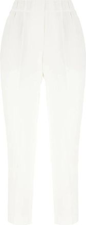 Brunello Cucinelli Tailored Jogger Broek - Dames - Slim Fit Broeken - Wit - XL - Leer - Broeken