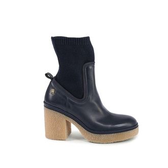 Tommy Hilfiger Blue Leather Ankle Womens Boots