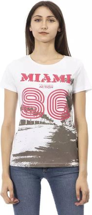 Trussardi Action T-shirt met korte mouwen - Dames - T-shirts - Wit - XS - Katoen - Tops