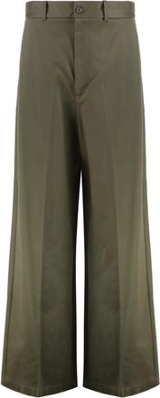 Nili Lotan Johan Pant - Dames - Wijde Broeken - Groen - XS - Wol - Broeken
