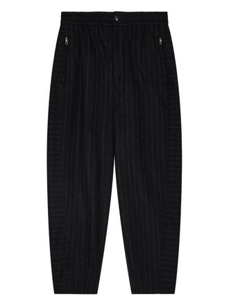 Giorgio Armani pinstriped tapered trousers - men - Wool/Cashmere/Polyamide - 44 - Black
