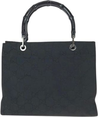 Gucci Pre-owned Tote Bags, female, Black, Size: ONE SIZE Pre-owned Vintage Nylon Tote Bag