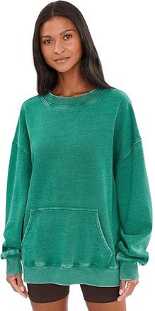 Free People Slow It Down Pullover Womens Clothing Rainforest Moss : XL (Womens 16), Cotton/Polyester