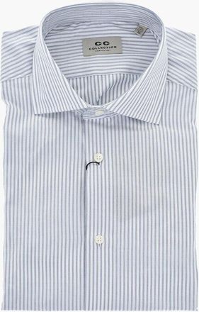 Corneliani CC COLLECTION Poplin Shirt with Awning Pattern size 39