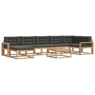 vidaXL Conjunto De Sof&aacute;s De Exterior 8 Pcs Blanco Y Antracita Vidaxl