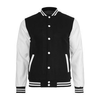 Urban Classics Oldschool heren sportjas (Zwart/Wit)