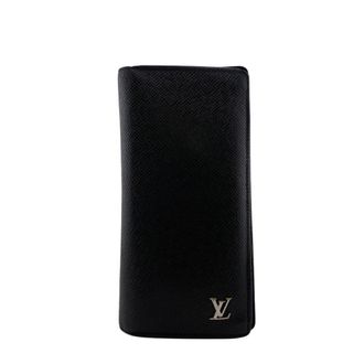 Louis Vuitton Black Noir Leather Long Wallet (Bi-Fold) (Pre-Owned)