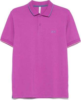 Sun 68 contrast-trim polo shirt - men - Elastane/Cotton - M - Purple