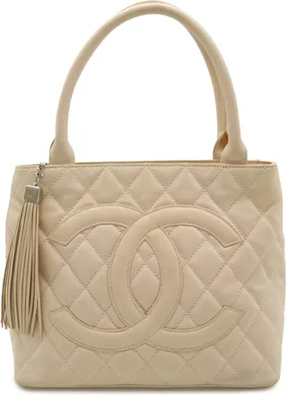 Chanel Matelasse Pink Canvas Leather Shoulder Bag Tote Bag (Pre-Owned)