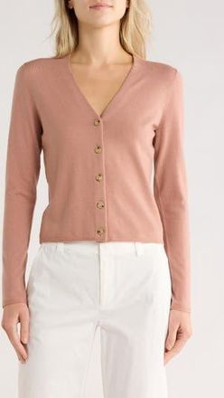 Vince Slim Button Front Wool Bend Cardigan in Blush Cream at Nordstrom Rack, Size X-Small