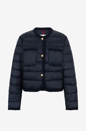 Moncler Kurze leichte Daunenjacke mit Borten Aristeo
