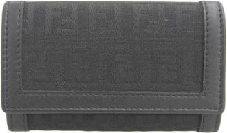 Fendi Pre-owned Accessories, female, Black, Size: ONE SIZE Pre-owned Leather Key Holder