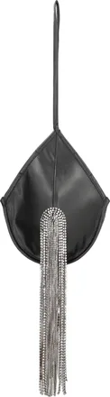Frolov Womens Clutch Bag Black Vegan Leather Polyurethane