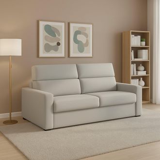 Dmora Sof&aacute; Fijo 2 Plazas Con Chaise Longue, Desenfundable, Hidr&oacute;fugo, Made In Italy, Lavable, 200x95x100h Cm Gris Claro