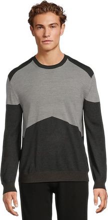 A|X Armani Exchange Wool Blend Pullover Mens Sweater Grey Mel Dark/ Light : 2XL, Acrylic/Wool