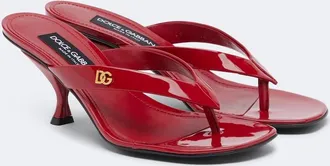 Dolce & Gabbana DG patent leather thong sandals