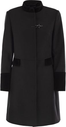 Fay Womens Wool Cloth Coat - Black - Size Medium
