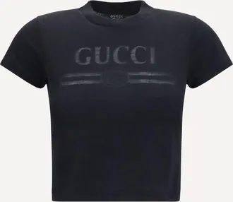 Gucci T-shirt in jersey di cotone con dettaglio devor&eacute; Woman S