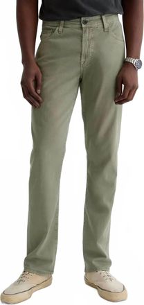 AG - Adriano Goldschmied Mens Everett Linen Slim Straight Pant In Spruce Green