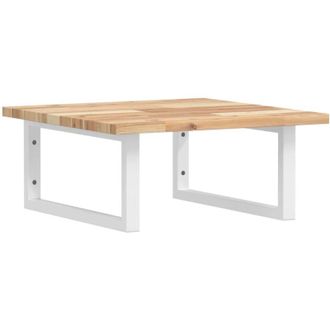 vidaXL Estante De Lavabo De Pared Acero Y Madera Maciza De Acacia Vidaxl