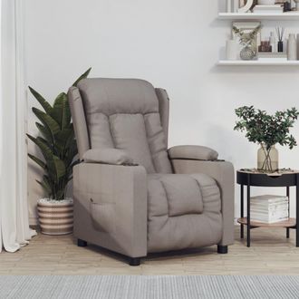 vidaXL Sill&oacute;n Reclinable El&eacute;ctrico Tela Gris Taup&eacute; Vidaxl