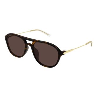 Gucci Aviator Zonnebril - Heren - Zonnebrillen - Bruin - 57 MM - Nylon - Accessoires