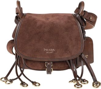 Prada Pattina Schoudertas - Dames - Schoudertassen - Bruin - ONE Size - Leer - Tassen