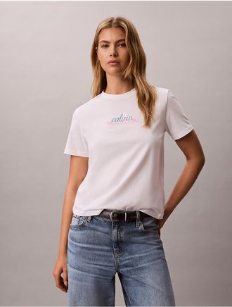 Calvin Klein Jeans Calvin Klein Womens Layered Logo Graphic Classic T-Shirt - White - XL