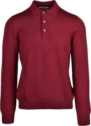 Gran Sasso Polo van gebreide stof - Heren - Polos - Rood - M - Wol - Tops