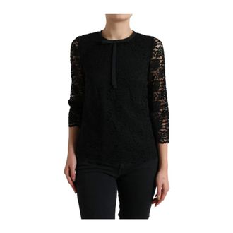 Dolce & Gabbana Dames, Blouses & Shirts, Zwart, Maat: S Nylon