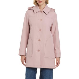 Kate Spade New York Water Resistant Coat with Removable Hood in Dusty Rose at Nordstrom, Size X-Small