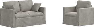 vidaXL Juego De Sof&aacute; 2 Uds. Gris Claro Terciopelo Vidaxl