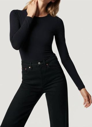 Majestic Filatures Soft Touch Long Sleeve Crew Neck Tee In Marine